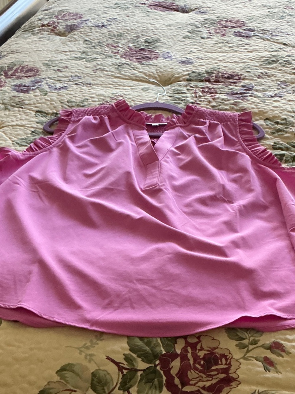 Chico's Vibrant Fuchsia Ruffle-Neck Sleeveless Top